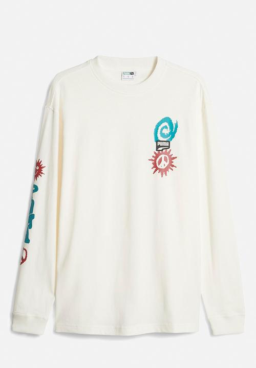 PUMA - Downtown long sleeve tee - warm white 