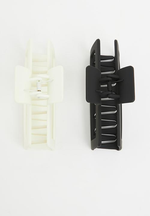 Pop Candy - Girls rectangular hair clips - black & white