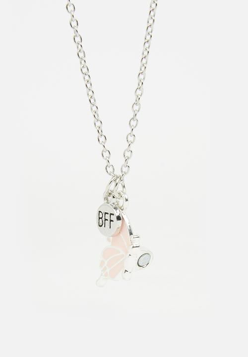 Pop Candy - Girls butterfly necklace - silver