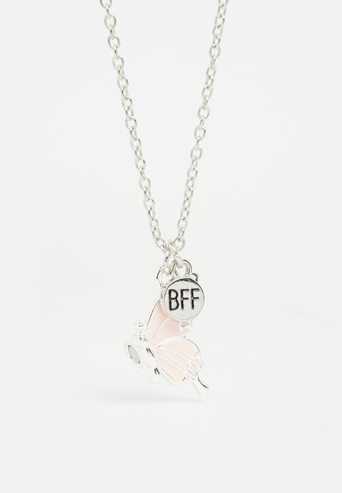 Pop Candy - Girls butterfly necklace - silver