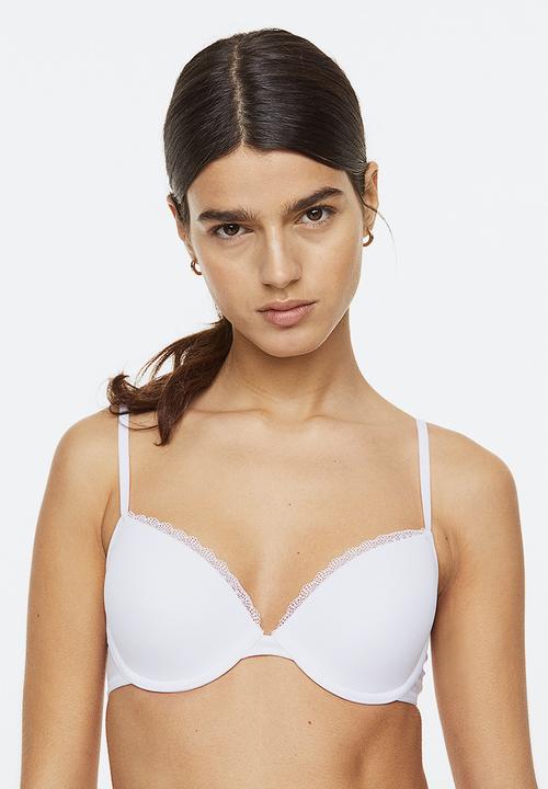 H&M - 2-Pack padded underwired jersey bras - black/white 