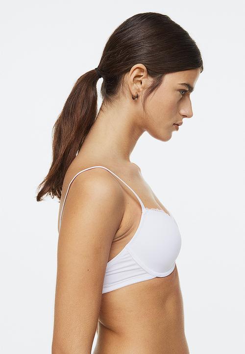 H&M - 2-Pack padded underwired jersey bras - black/white 