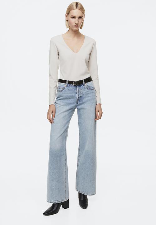 H&M - V-neck top - light beige