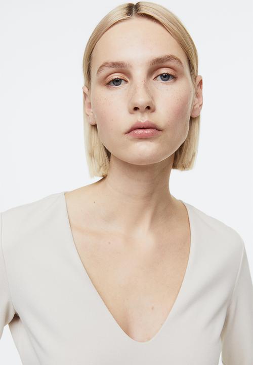 H&M - V-neck top - light beige