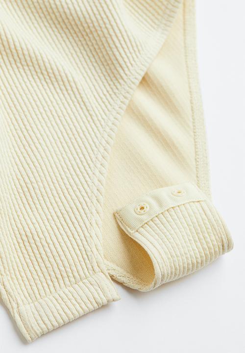 H&M - Ribbed jersey body - light beige 