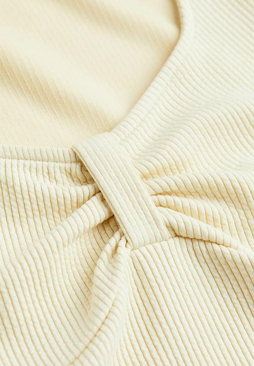 H&M - Ribbed jersey body - light beige 