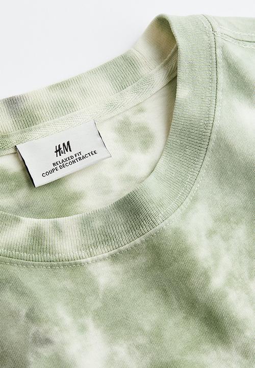 H&M - Relaxed fit jersey top - green/tie-dye