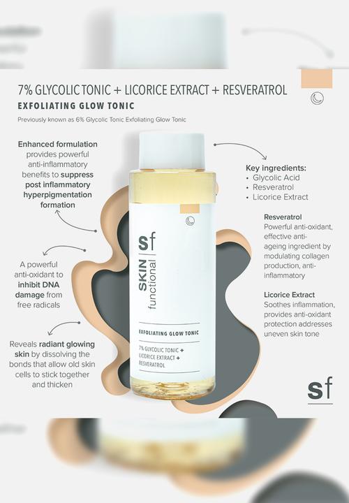 SKIN functional - 7% Glycolic Acid + 2% Resveratrol + Liquorice Extract Exfoliating Glow