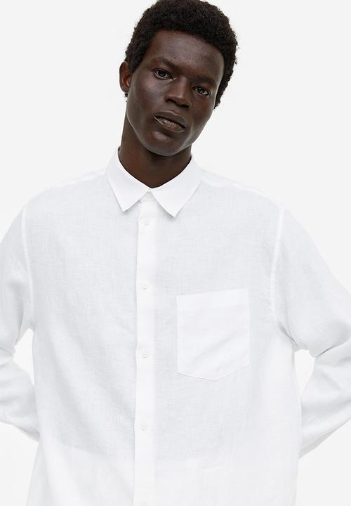 H&M - Regular fit linen shirt - white