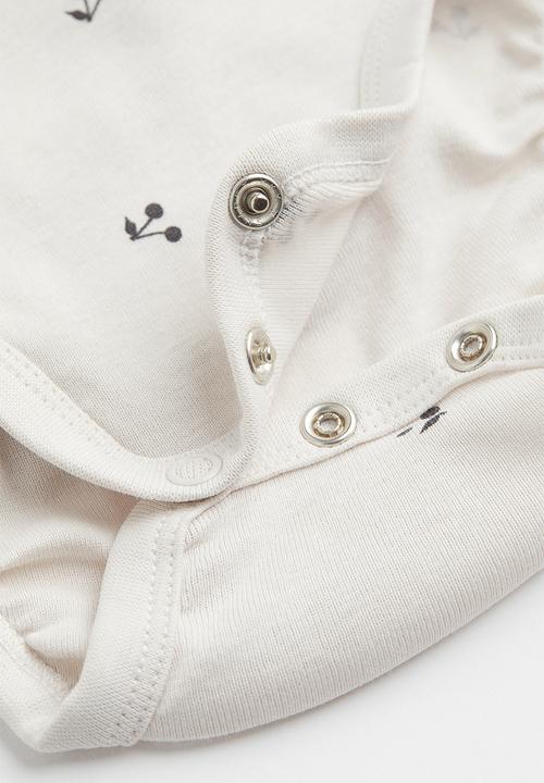 H&M - 2-pack long-sleeved bodysuits - white, pink & multi