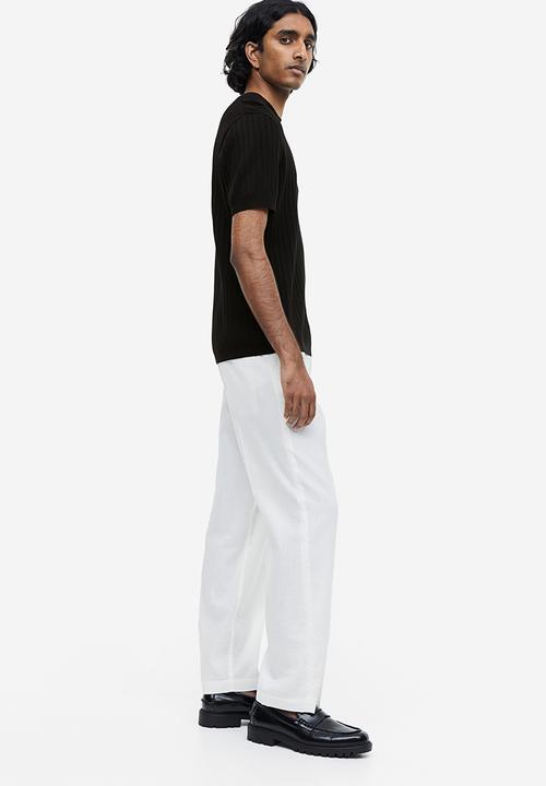 H&M - Regular fit rib-knit T-shirt - black
