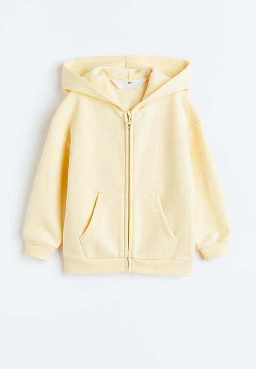 H&M - Zip-through hoodie - light yellow 