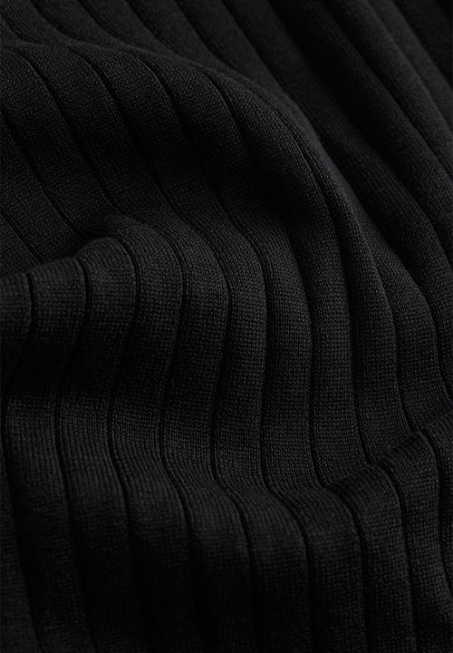 H&M - Regular fit rib-knit T-shirt - black