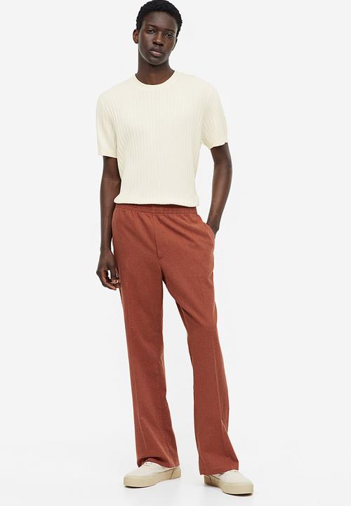 H&M - Regular fit rib-knit T-shirt - cream