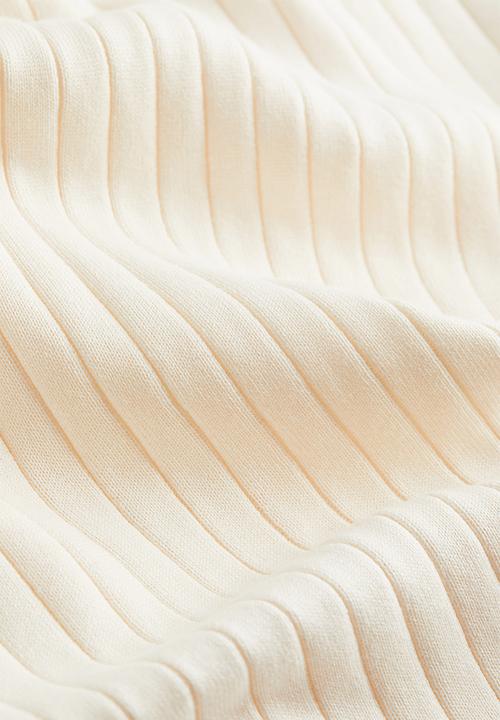 H&M - Regular fit rib-knit T-shirt - cream