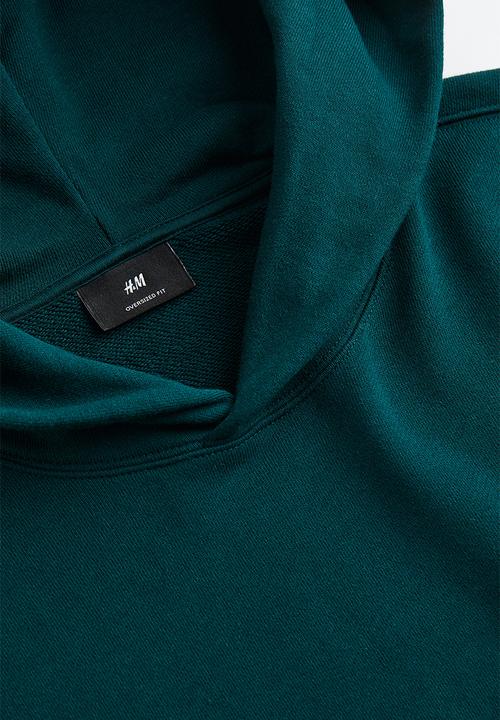 H&M - Oversized fit cotton hoodie - forest green