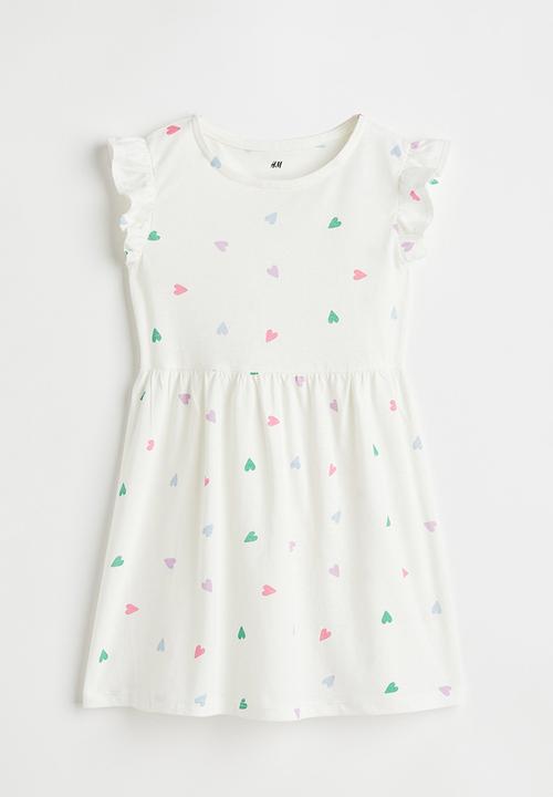H&M - Patterned dress - white/hearts