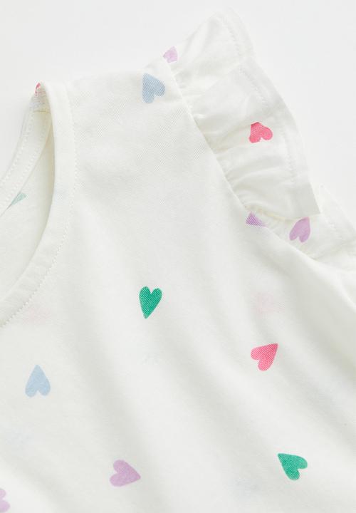 H&M - Patterned dress - white/hearts