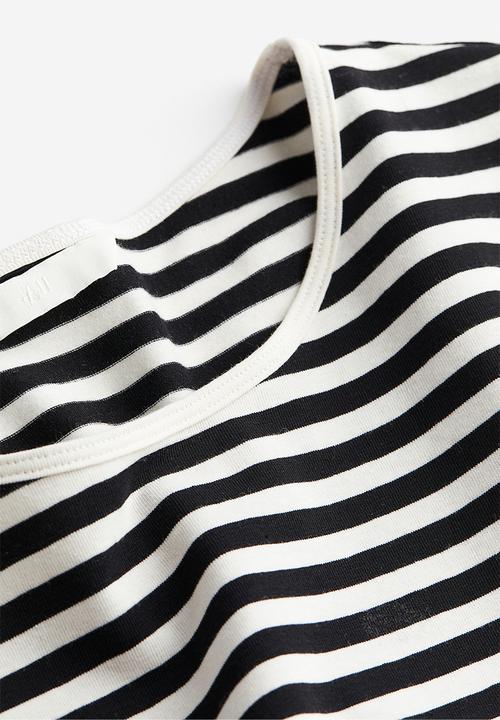 H&M - Long-sleeved jersey top - black/striped