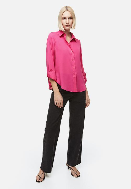 H&M - Pointed-collar shirt - bright pink