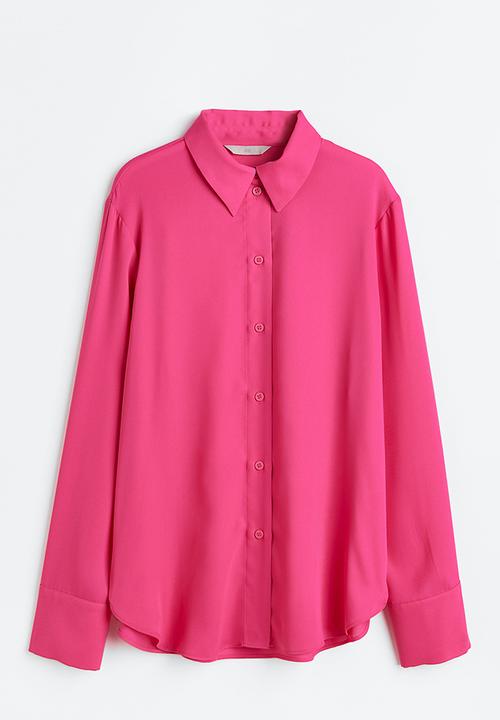 H&M - Pointed-collar shirt - bright pink