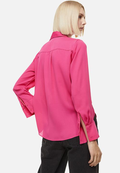 H&M - Pointed-collar shirt - bright pink