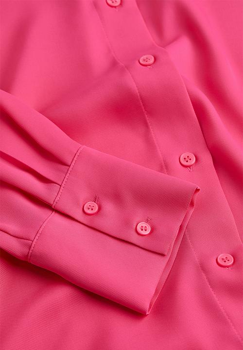 H&M - Pointed-collar shirt - bright pink