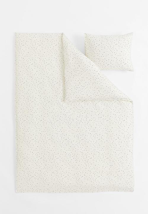 H&M - Patterned single duvet cover set - white