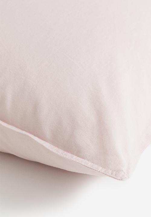 H&M - Washed linen-blend pillowcase - pink