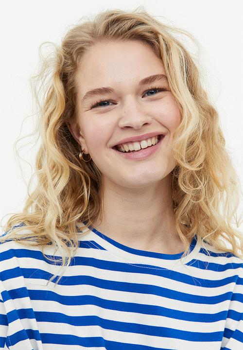 H&M - Long-sleeved jersey top - blue/white striped 