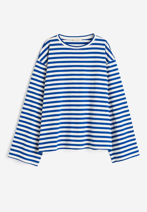 H&M - Long-sleeved jersey top - blue/white striped 