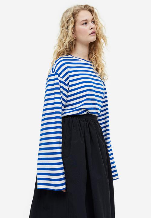 H&M - Long-sleeved jersey top - blue/white striped 