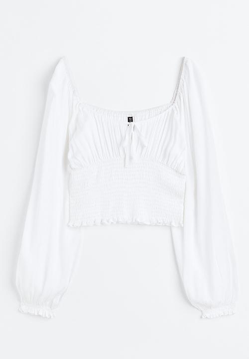 H&M - Smocked blouse - white