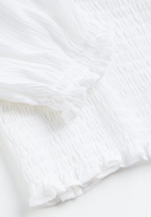 H&M - Smocked blouse - white