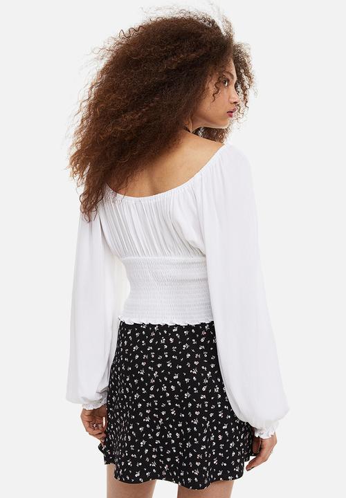 H&M - Smocked blouse - white