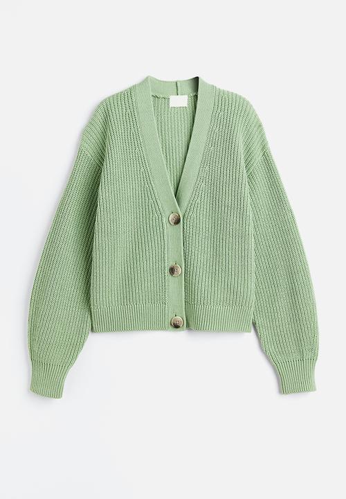 H&M - Rib-knit cardigan - light green 