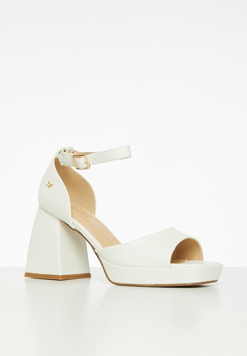 Rock & Co - Naked 2 block heel - white