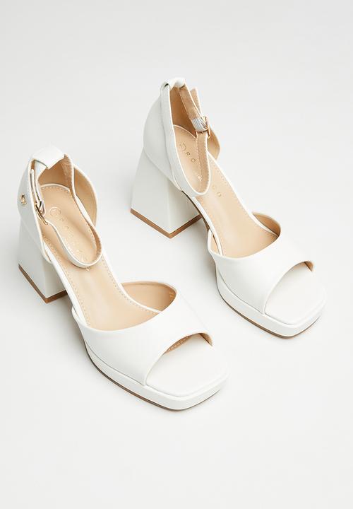 Rock & Co - Naked 2 block heel - white