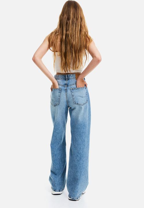 H&M - Wide high jeans - light denim blue