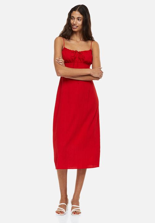 H&M - Tie-detail dress - red