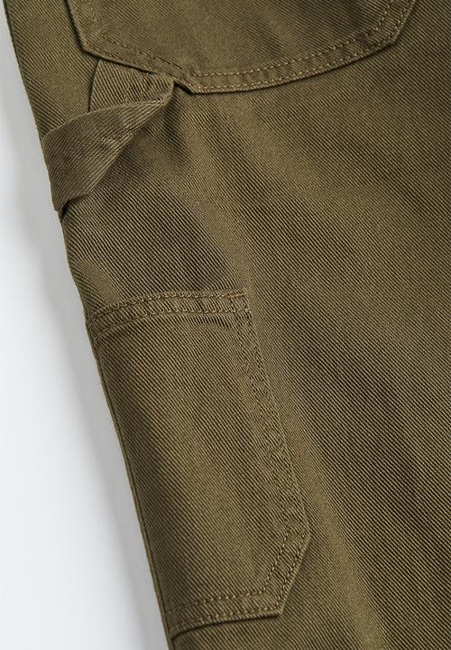 H&M - Twill cargo trousers - dark khaki green