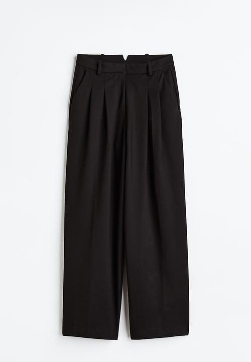 H&M - Wide tailored trousers - black
