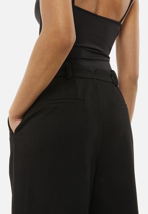 H&M - Wide tailored trousers - black