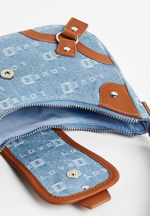 H&M - Shoulder bag - denim blue/brown 