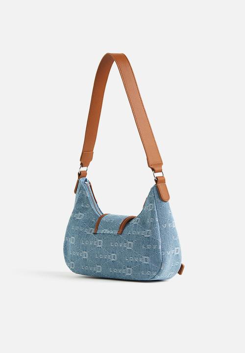 H&M - Shoulder bag - denim blue/brown 