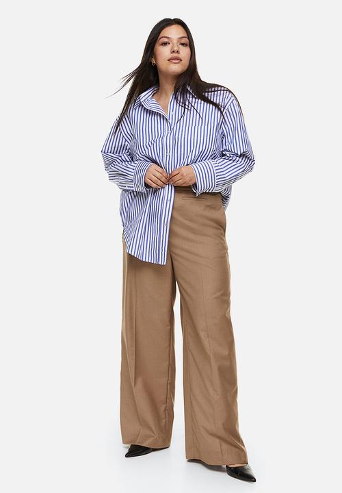 H&M - Cotton poplin shirt - blue/striped 