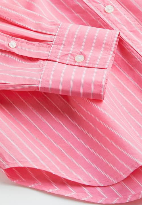 H&M - Cotton poplin shirt - pink/striped