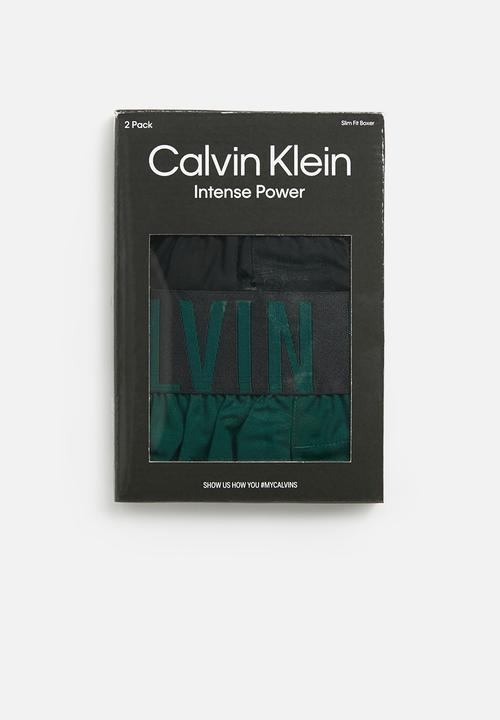 Calvin Klein - Boxer slim 2 pack - b-tropic lime & ponderosa pine