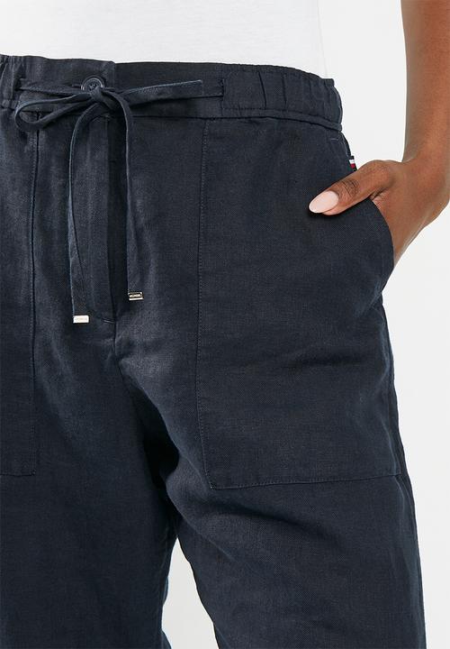 Tommy Hilfiger - Boyfit cas linen pull on pants - desert sky