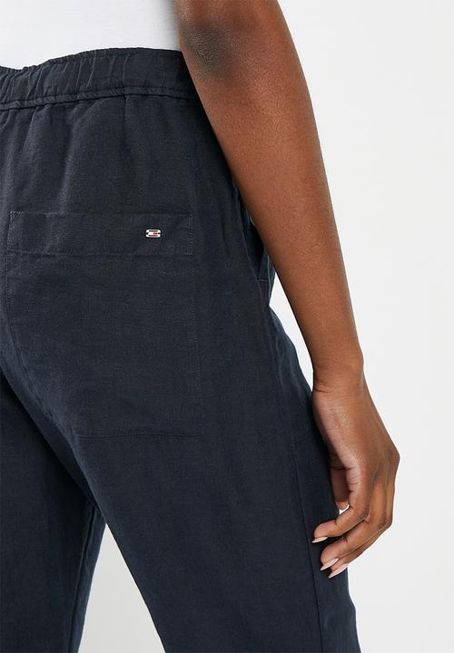 Tommy Hilfiger - Boyfit cas linen pull on pants - desert sky